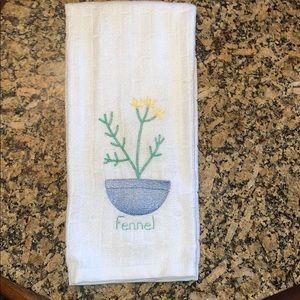 Bamboo hand towel embroidered with herb theme